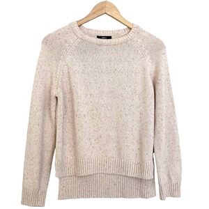 ABLE Flecked High Low Crewneck Pullover Organic Cotton Sweater